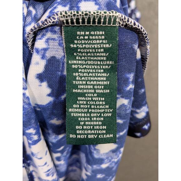 LRL Ralph Lauren Dress Womens 3X Navy White Tiered Prep Designer Career Office - Picture 7 of 14